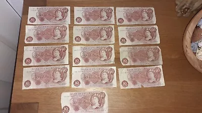 Bank Of England Ten Shillings Notes X 13 • £7.50