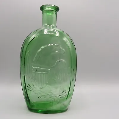 Vintage Green Wheaton Eagle & Lady Liberty Emossed Glass Bottle  8.5” Tall Repo • $10