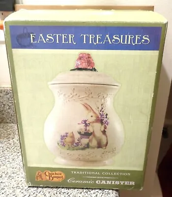 Cracker Barrel EASTER TREASURES 11  Cookie Jar Canister Bunny Rabbit Chick SEALE • $39.99