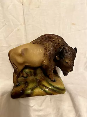 $20.50 • Buy Vintage Chalkware Buffalo - Copr Ornamental Arts & Crafts- 8  X 8  