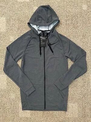 Mens Size Small TALL ST Nike Dry Full Zip Hoodie Sweatshirt Jacket Gray 860465 • $54.99