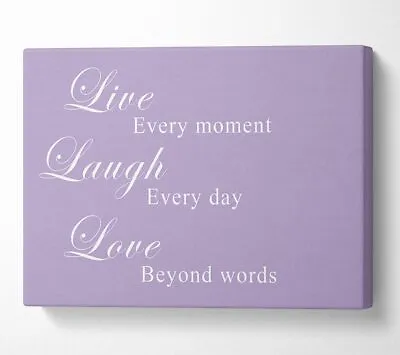£21.99 • Buy Love Quote Live Laugh Love Lilac Canvas Wall Art Home Decor Large Print