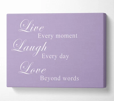 £21.99 • Buy Love Quote Live Laugh Love Lilac Canvas Wall Art Home Decor Large Print