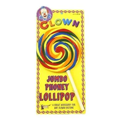 Jumbo Phoney Clown Munchkin Rainbow Fake Lollipop Costume Accessory Prop • $11.86