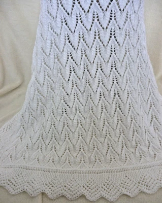 £25 • Buy Pretty New Soft White Hand Knitted Baby Shawl / Blanket