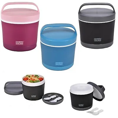 £13.49 • Buy Lunch Bowl Office Hot Cold Meal Flask Baby Food Thermos Microwave Pot Spoon Fork