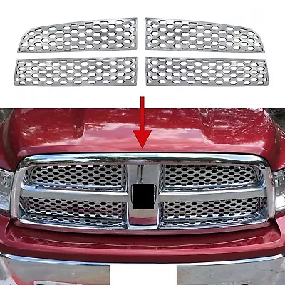 For 2009-2012 Dodge Ram 1500 Chrome 4PC Mesh Grille Grill Insert Overlay Trim • $59.99