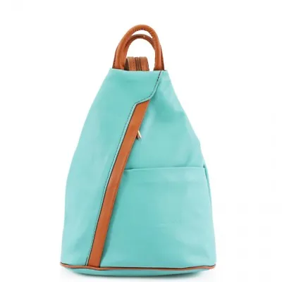 New Colour Ladies VPR244 Soft Vera Pelle Leather Rucksack GIrls Backpacks School • £41.99