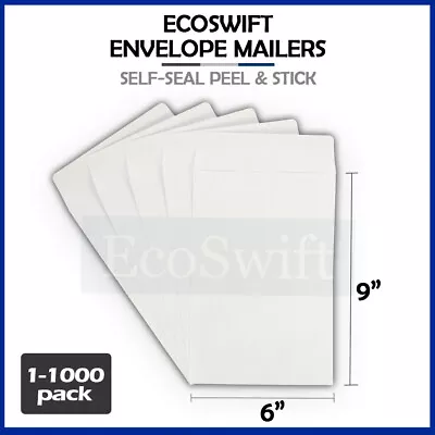 1-1000  EcoSwift  White Self-Seal Catalog Kraft Paper Envelope 28 Lb. 6  X 9  • $6.99