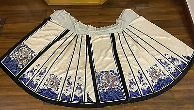 Antique Chinese Qing Dynasty Silk Embroidery Textile Skirt Robe Royal Panel • $1200