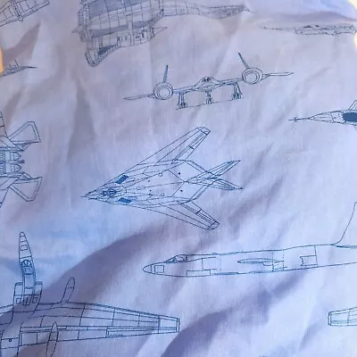 Vintage Dan River Lockheed Martin Airplane Jet Twin Fitted Sheet Kids Bedding • $27