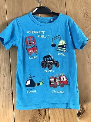 £2.49 • Buy Blue Zoo Boys 4-5 Years Transport Applique T Shirt VGC Digger Bus Tractor Fire