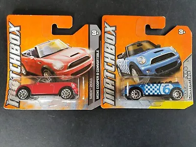 Matchbox Mini Cooper S Convertible Blue # 6 13/120 + Red Mbx 2011 28/75 Thailand • $32.60