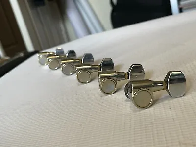 1990's Ibanez RG & S Series Guitar Chrome Tuners Tuning Pegs 6 In Line • $25.99