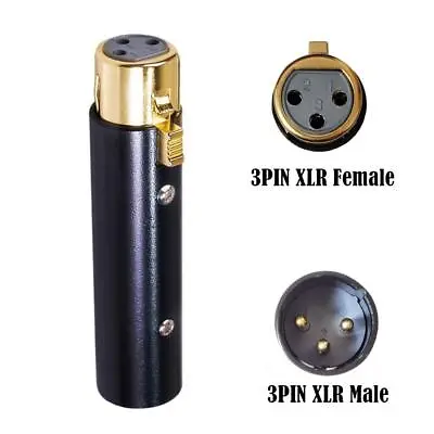 XLR 3-Pin Male To 3-Pin XLR Female Gender Changer Mic Barrel Extension Adapter • £5.95