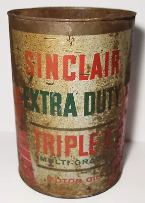 Large 1950s Sinclair Dinosaur Oil Can Vintage Sinclair 5 Quart Oil Can Dino XXX • $41.99