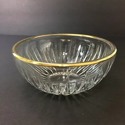 Rogaska Crystal Round Bowl Miller Soho With Rare Gold Rim Nice! Etched 5.5 X2.5  • $44.77