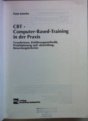 £6.22 • Buy CBT : Computer Based Training In Der Praxis ; Grundwissen, Einführungsmethodik, 