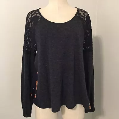 Miss Me Womens Size S Blouse Top Navy Loose Style Long Sleeve  • $5.99