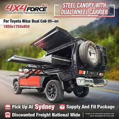 Canopy Dual Wheel Carrier Drop Down Ladder For Toyota Hilux Vigo Dual Cab SYD • $3999