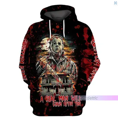 Scary Movie Horror Michael Myers 3D HOODIE US SIZE ALL OVER PRINT BEST PRICE • $21.84