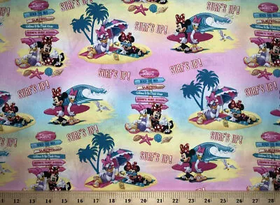 Curtain Valance Beach Surf Sewn From Minnie Mouse Daisy Duck Rainbow Fabric • $18.99