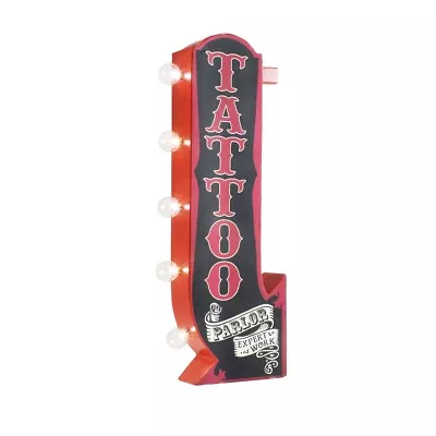 Vintage 3D LED Tattoo Parlor Marquee Arrow Sign Garage Man Cave Decor Wall Art • £70.01