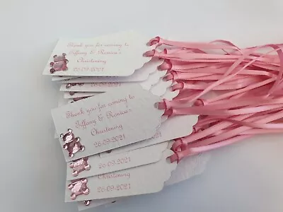 £3.50 • Buy 10 Personalised Favour Tags Baby Shower/Christening/Baptism