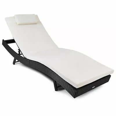 Patiojoy Adjustable Outdoor Pool Patio Chaise Lounge Furniture Chair Cushion • $149.99