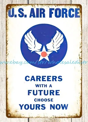 U.S. ARMY AIR FORCE RECRUITING Metal Tin Sign Wall Hangings Living Room • $18.96