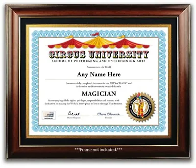 Magician Circus School Personalized Certificate Diploma - Magic Kit Tricks GIFT • $14.99