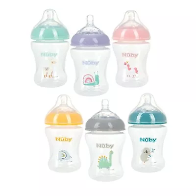 Nuby Anti-Colic Infant Bottles -Silicone Nipple - 4 Types - 3-Pack -6oz/180ml • $13.99