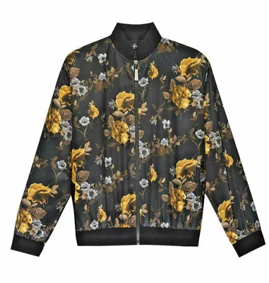 Simone Aviv FloraL BOMBER JACKET ZIPUP LINED SIZE 8.1012141618 • $40