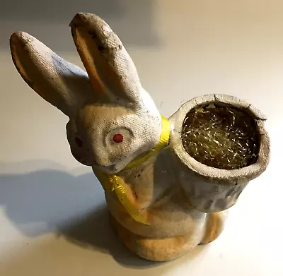 Paper Mache 8.5   Bunny Rabbit Candy Container Vintage • $26.40