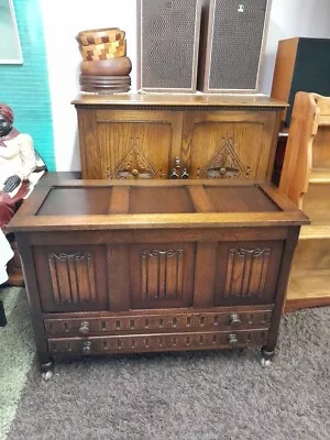 Vintage Oak Blanket Box Mule Chest Old Charm Jaycee Quality • £165