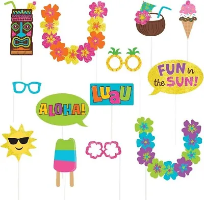 £3.99 • Buy Amscan 398394 Colorful Party Photo Props Kit With Hawaiian Luau Theme