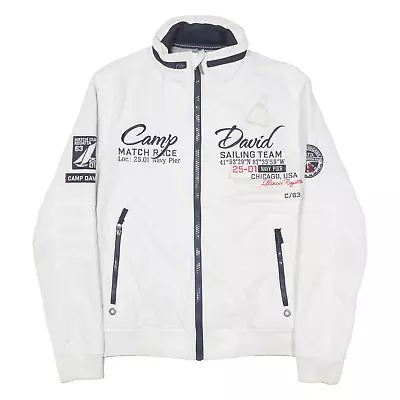 CAMP DAVID Sailing Mens Jacket White Hooded S • £16.99