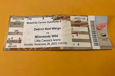 Dave Perron Career Goal #299 & 300 Ticket Stub—Detroit Red Wings Vs Wild • $19.95