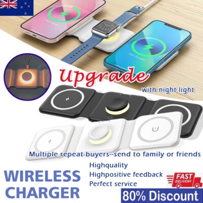 $13.19 • Buy 3 In 1 Foldable Wireless Charger Dock Fast Charging Station For IPhone Android