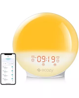 Ecozy Digital Sunrise Alarm Clock Wake Up Light Sleep Aid Works With Alexa • $16.68