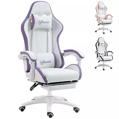 Vinsetto Racing Style Gaming Chair With Reclining Function Footrest Purple • £89.99