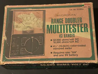 22-204A Multitester Micronta Range Doubler Multi-meter 43 Ranges W/Box & Manual • $24.95