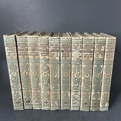 Mental Efficiency Series 10 Volume Full Book Set 1916 Funk And Wagnalls Antique • $74.99