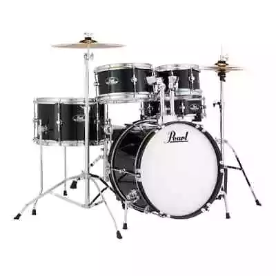 Pearl Roadshow Jr. 5-pc. Drum Set W/hardware & Cymbals Jet Black • $409.99