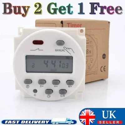 12V Digital LCD Power Weekly Programmable Timer Relay Switch CN101A DC/AC 16 Amp • £9.86