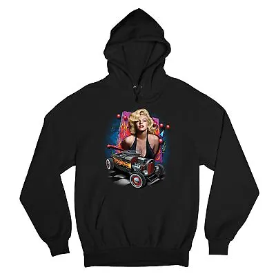 Marilyn Monroe Hot Rod Sweatshirt Vintage Route 66 Drag Racing Hoodie • $37.95