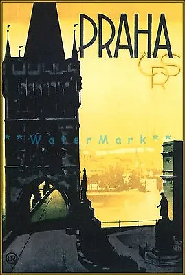 Prague Czech Republic Praha Vintage Poster Print Travel Tourism Art Decoration • $27.45