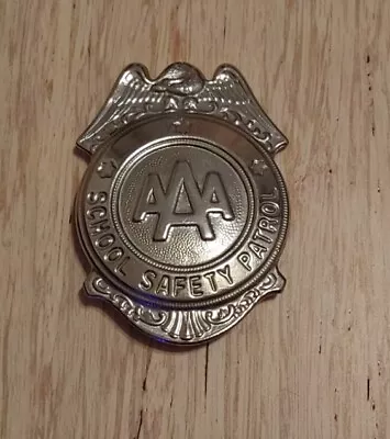 Vintage Old 1940s Metal AAA Automobile Club School Safety Patrol BADGE Pin Clean • $13.50