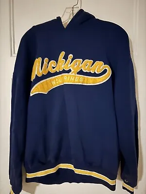 Vintage University Of Michigan Starter Hoodie Sweatshirt Size Large • $32.39