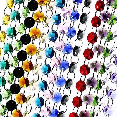 £5.60 • Buy 40 Pcs Multi Color Chandelier Glass Octagon 14MM Suncatcher Loose Crystal Beads